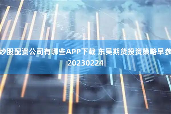 炒股配资公司有哪些APP下载 东吴期货投资策略早参20230224